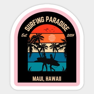 Surfing Paradise Maui Hawaii Sticker